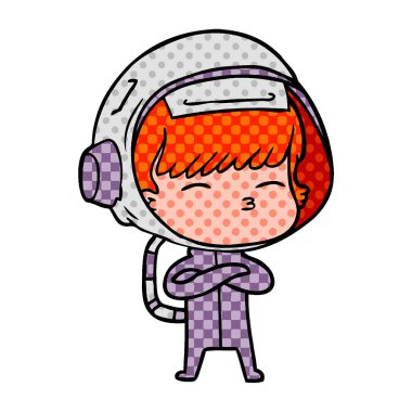 vektör çizim karikatür meraklı astronot
