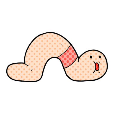 Çizgi film solucanının vektör çizimi