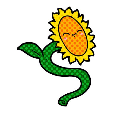 vektör çizim karikatür ayçiçeği