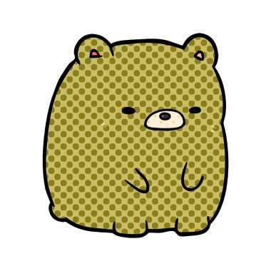 Tatlı çizgi film üzgün ayı.