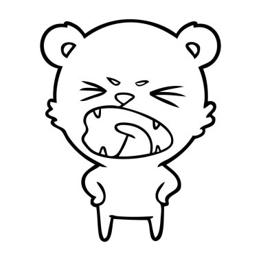 kızgın çizgi film ayı vektör çizim