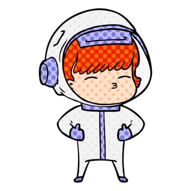 vektör çizim karikatür meraklı astronot