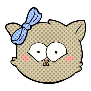 sevimli çizgi yavru kedi yüz