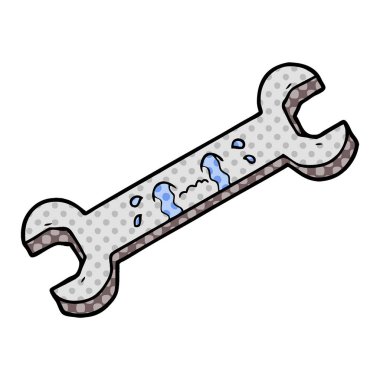 vektör çizim karikatür somun anahtarı