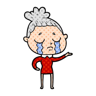 vektör çizim karikatür ağlayan kadın