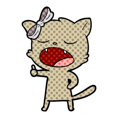 vektör çizim karikatür esneme kedi