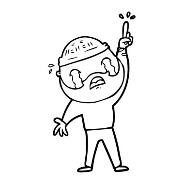 sakallı adam ağlıyor çizgi film