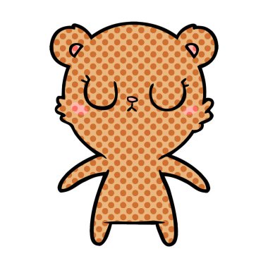 huzurlu karikatür ayı vektör çizim