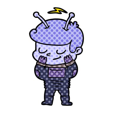 vektör çizim karikatür uzay adamı