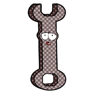 vektör çizim karikatür somun anahtarı