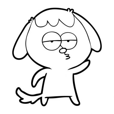 sıkılmış vektör çizim karikatür köpek