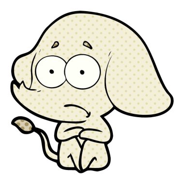 vektör çizim karikatür emin fil