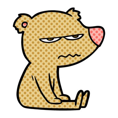 kızgın ayı karikatür oturan