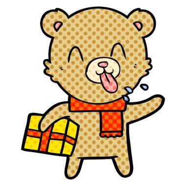 kaba karikatür ayı ile hediye