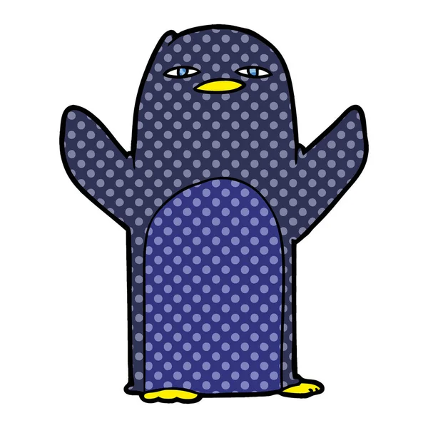 Vector Illustration Happy Cartoon Penguin — Stock Vector
