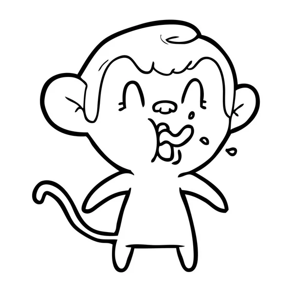 Vectorillustratie Voor Gek Cartoon Monkey — Stockvector