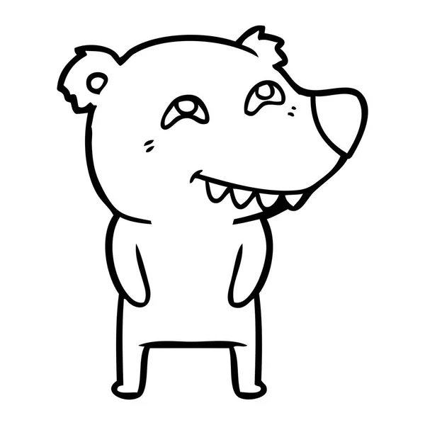 Dibujos Animados Oso Polar Mostrando Los Dientes — Vector de stock