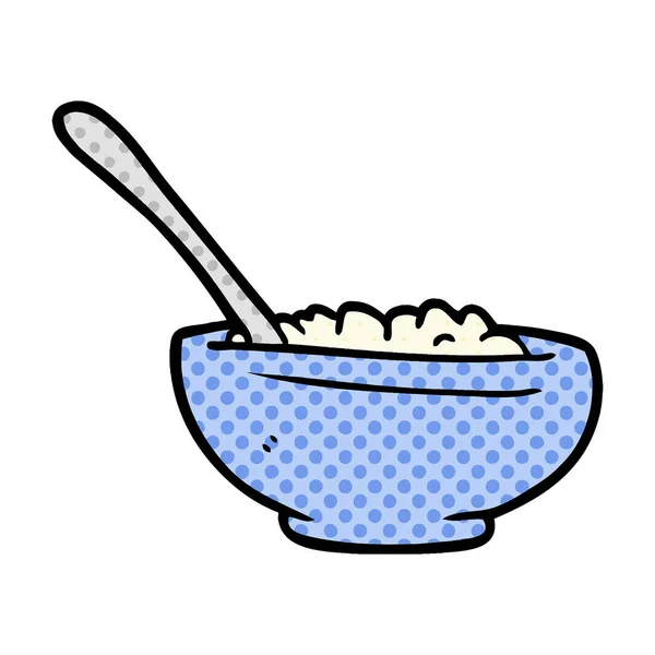 Cuenco Dibujos Animados Arroz — Vector de stock