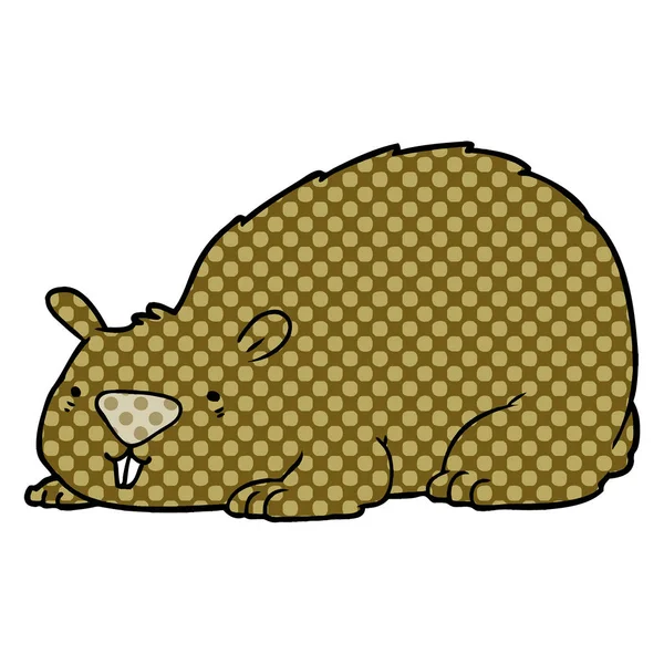 Vector Illustration Cartoon Wombat — Stock Vector