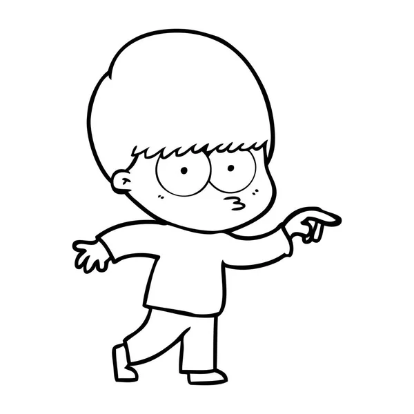 Vektorové Ilustrace Nervózní Kreslené Chlapce — Stockový vektor