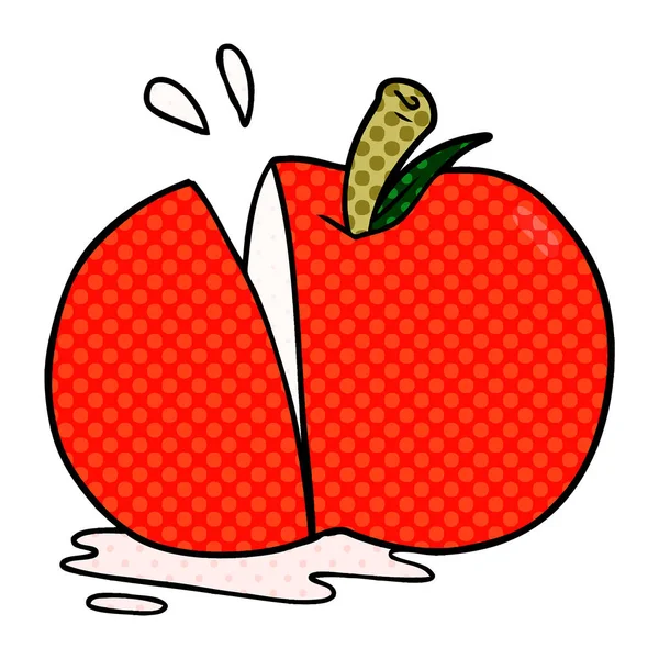 卡通苹果片的矢量插图 — 图库矢量图片