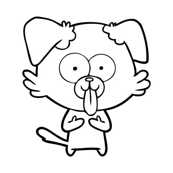 Perro Dibujos Animados Con Lengua Sobresaliendo — Vector de stock