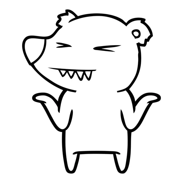 Angry Polar Bear Cartoon Shrugging Shoulders — Stock Vector