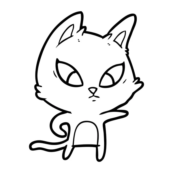 Vector Ilustración Confundido Gato Dibujos Animados — Vector de stock