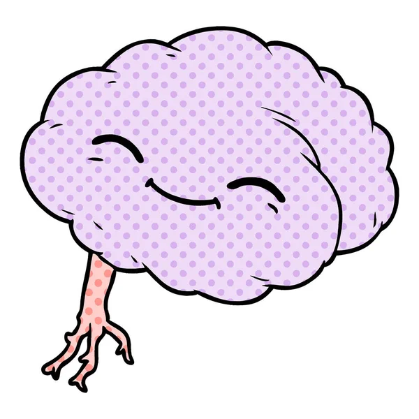 Εικονογράφηση Φορέα Του Εγκεφάλου Ευτυχισμένη Κινουμένων Σχεδίων — Διανυσματικό Αρχείο