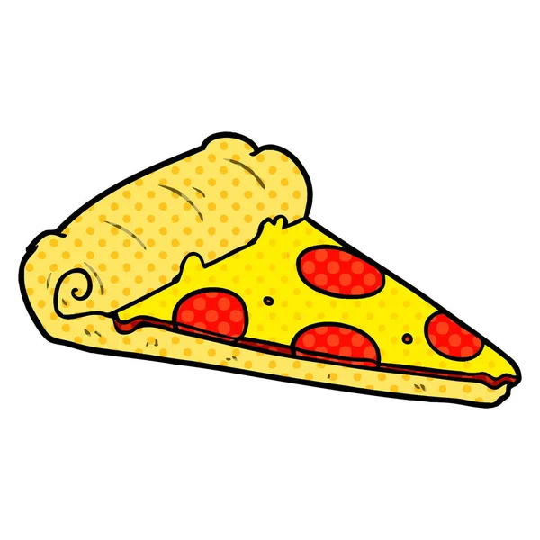 Rebanada Dibujos Animados Pizza — Vector de stock