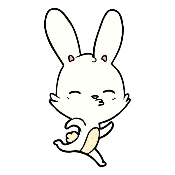Vectorillustratie Van Lopende Bunny Cartoon — Stockvector