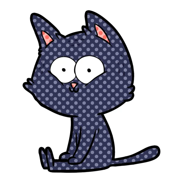 Vektor Illustration Von Cartoon Katze Sitzt — Stockvektor