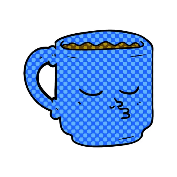 Vector Ilustración Taza Café Dibujos Animados — Vector de stock