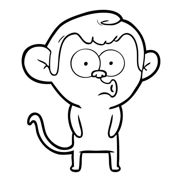 Vektorové Ilustrace Kreslené Houkání Opice Izolované Bílém — Stockový vektor