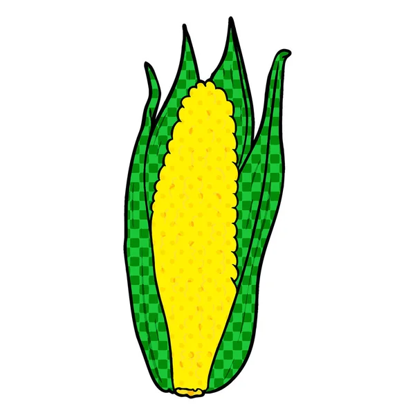 Vector Illustration Cartoon Organic Corn — Stock Vector