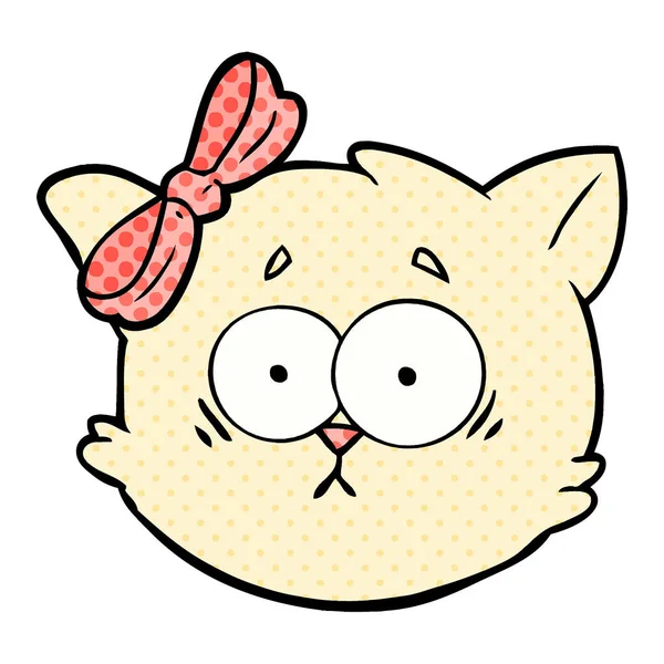 担心卡通猫脸 — 图库矢量图片
