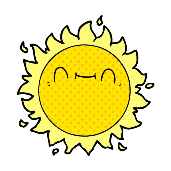 Vector Illustration Happy Cartoon Sun — Stock Vector