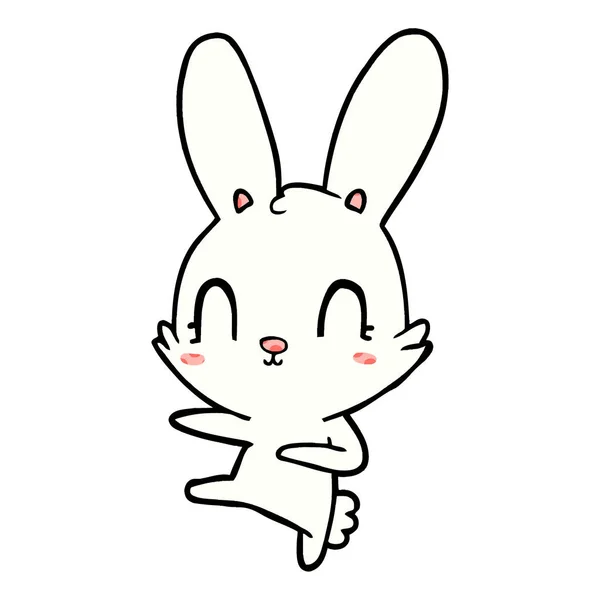 Sevimli Çizgi Tavşan Dans — Stok Vektör