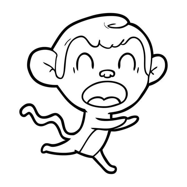 Vector Εικονογράφηση Της Φωνάζοντας Κινουμένων Σχεδίων Μαϊμού — Διανυσματικό Αρχείο