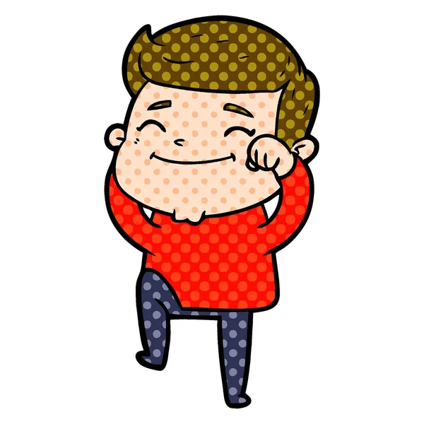 Ilustración Vectorial Hombre Dibujos Animados Feliz — Archivo Imágenes Vectoriales