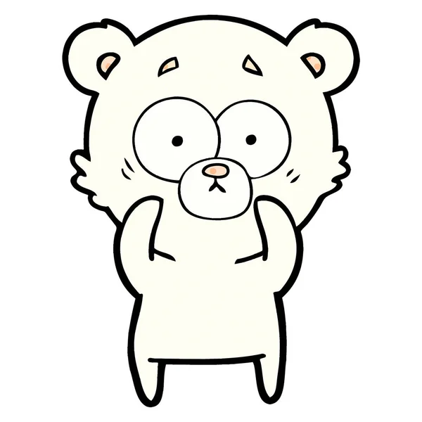 Sorprendido Oso Polar Dibujos Animados — Vector de stock