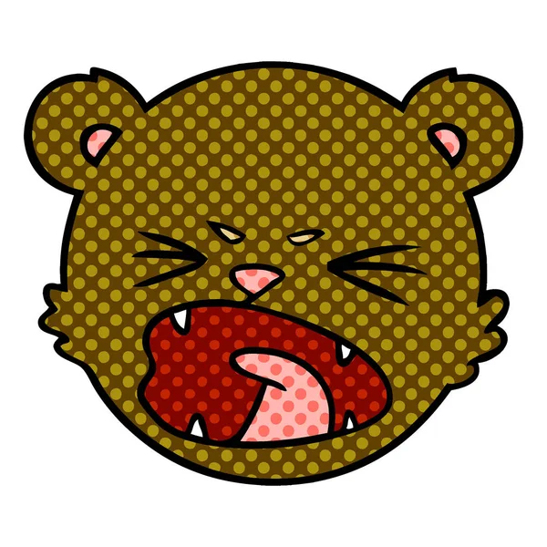 Niedliche Karikatur Teddybär Gesicht — Stockvektor