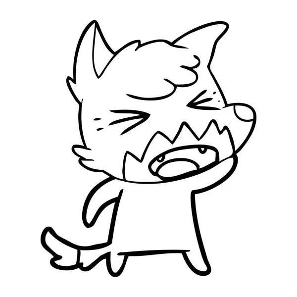 Vektorillustration Des Wütenden Cartoon Fuchses — Stockvektor