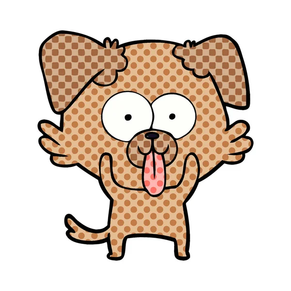 舌头伸出的卡通狗 — 图库矢量图片