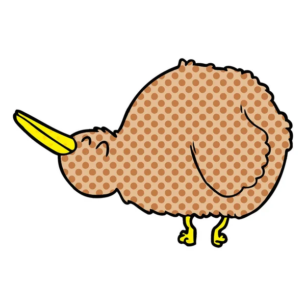 Vektorové Ilustrace Kreslené Ptáka Kiwi — Stockový vektor