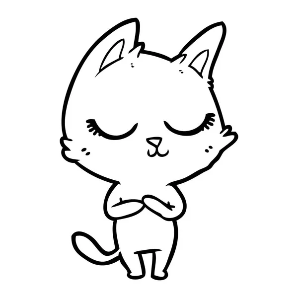 Vector Ilustración Calma Gato Dibujos Animados — Vector de stock