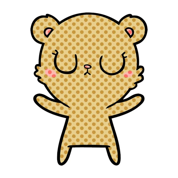 huzurlu karikatür ayı vektör çizim