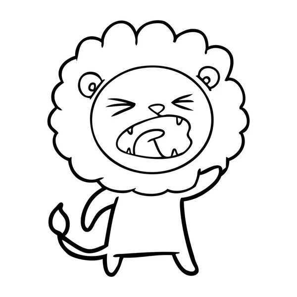 Vektör Çizim Karikatür Kızgın Aslan — Stok Vektör