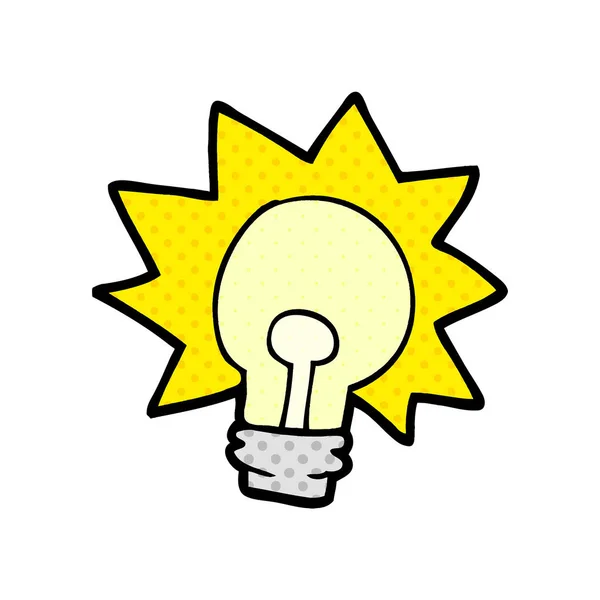 Cartoon Shining Light Bulb — Stock Vector
