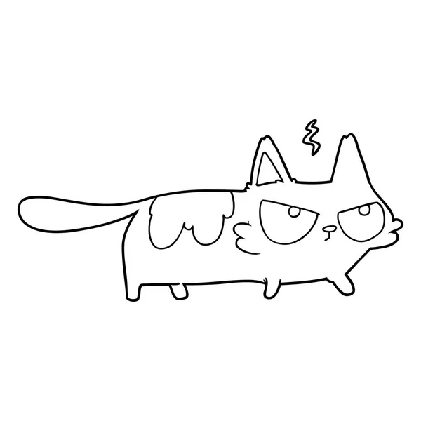 Vektorové Ilustrace Kreslené Rozzlobený Cat — Stockový vektor